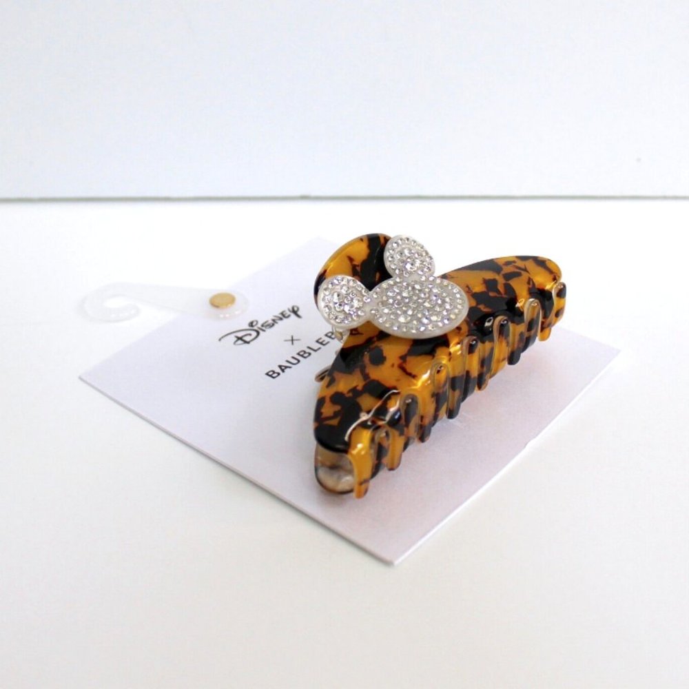 Disney x Baublebar Mickey Mouse Rhinestone Bling Tortoise Acrylic Hair Claw Clip - Picture 2 of 3